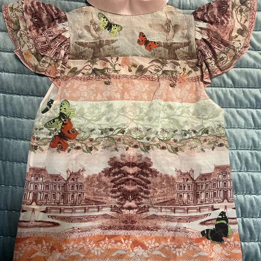 Alice + Olivia Multicolor Blouse with Pink Collar - Picture 10 of 11